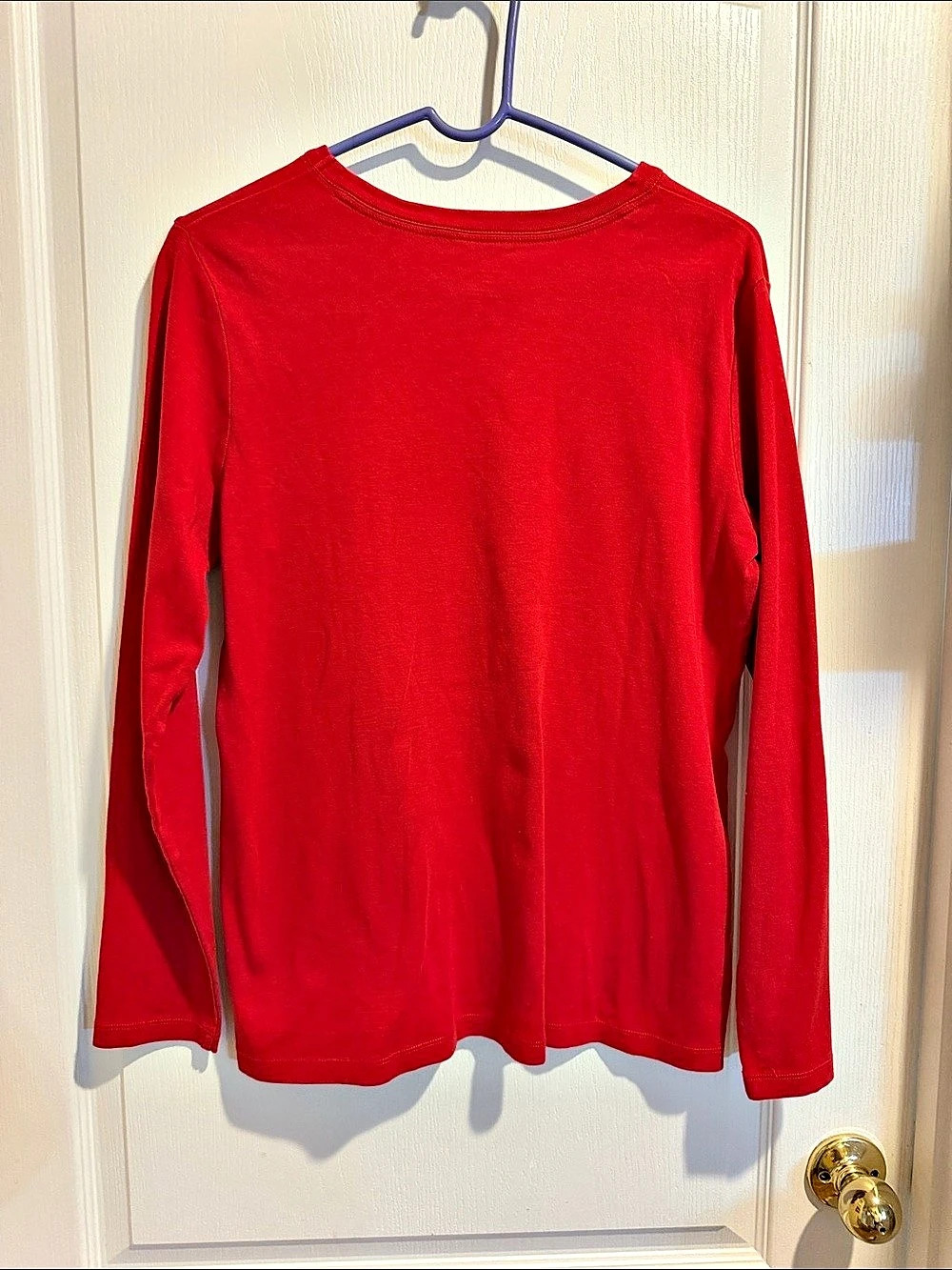 Lands' End Shaped OX 14W Long Sleeve Tee in Red Size 14W